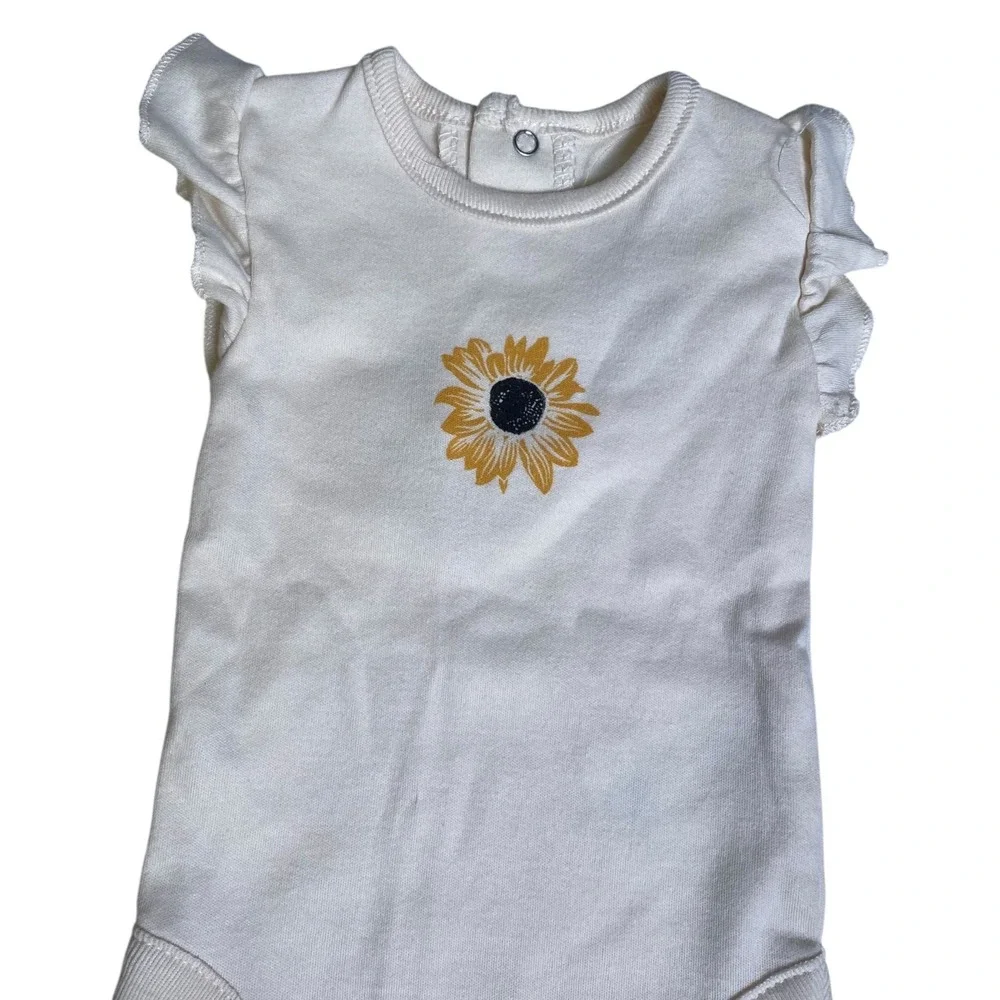 Jessica Simpson Baby Girl 0-3M Bodysuit Sunflower Set Yellow‎ Sleeved Outfit 215